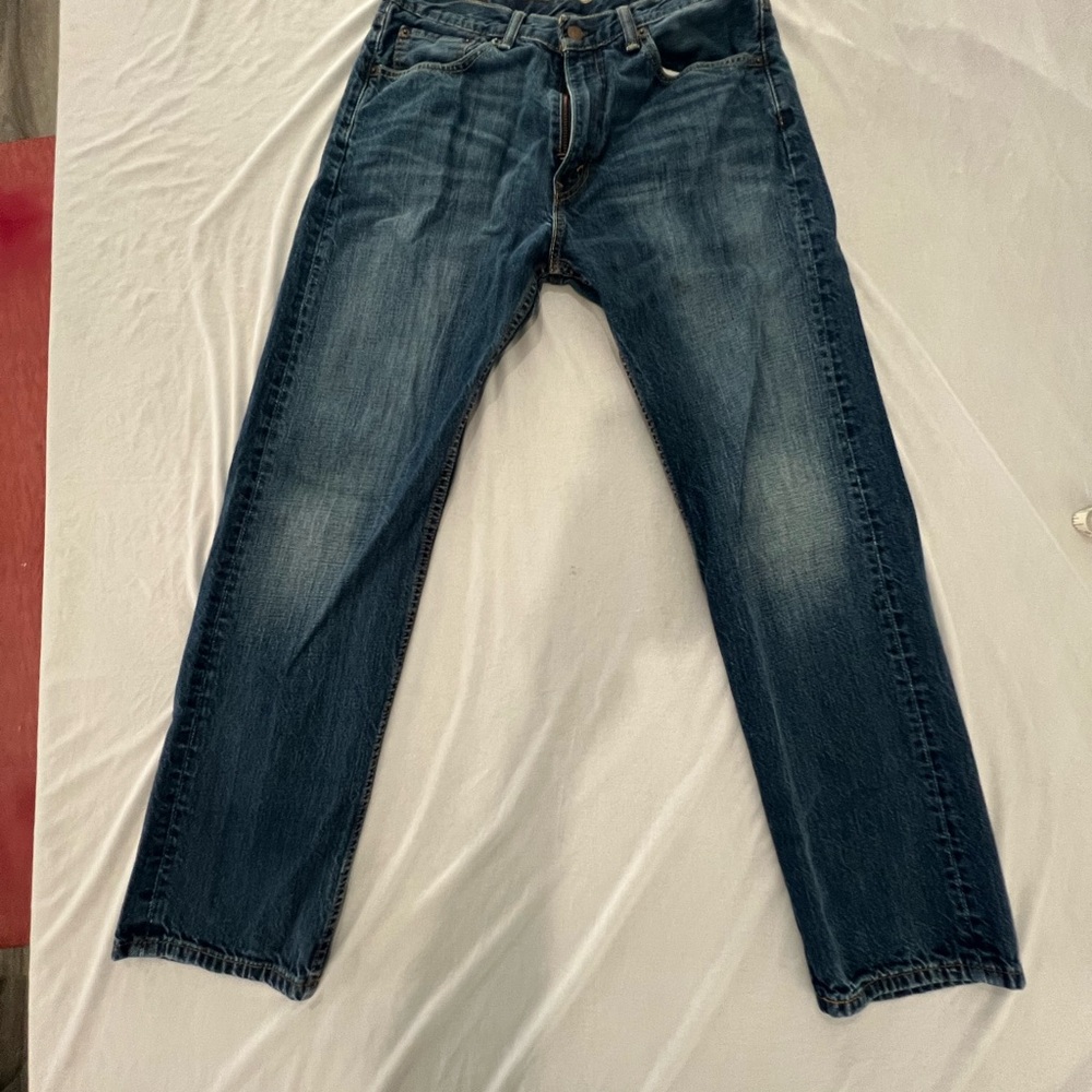 Levi's Blue Straight Jeans with Vintage Fading